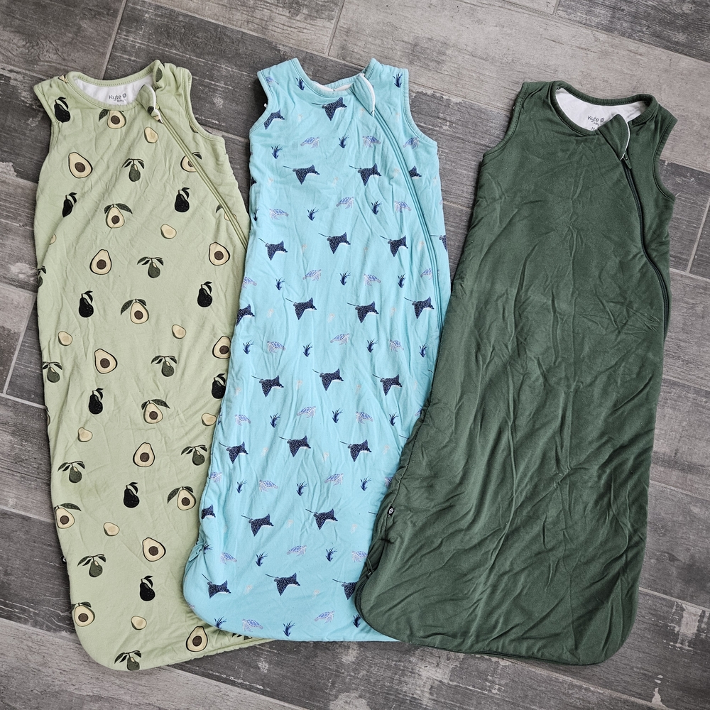 Kyte BABY Sleep Sack Trio - Green, Blue, and Avocado